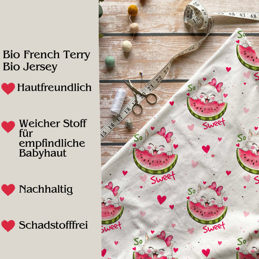 Stoffe Meterware "So Sweet " - Jersey oder French Terry