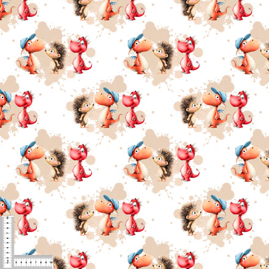 Stoffe Meterware "Drachenfreunde" - Jersey oder French Terry