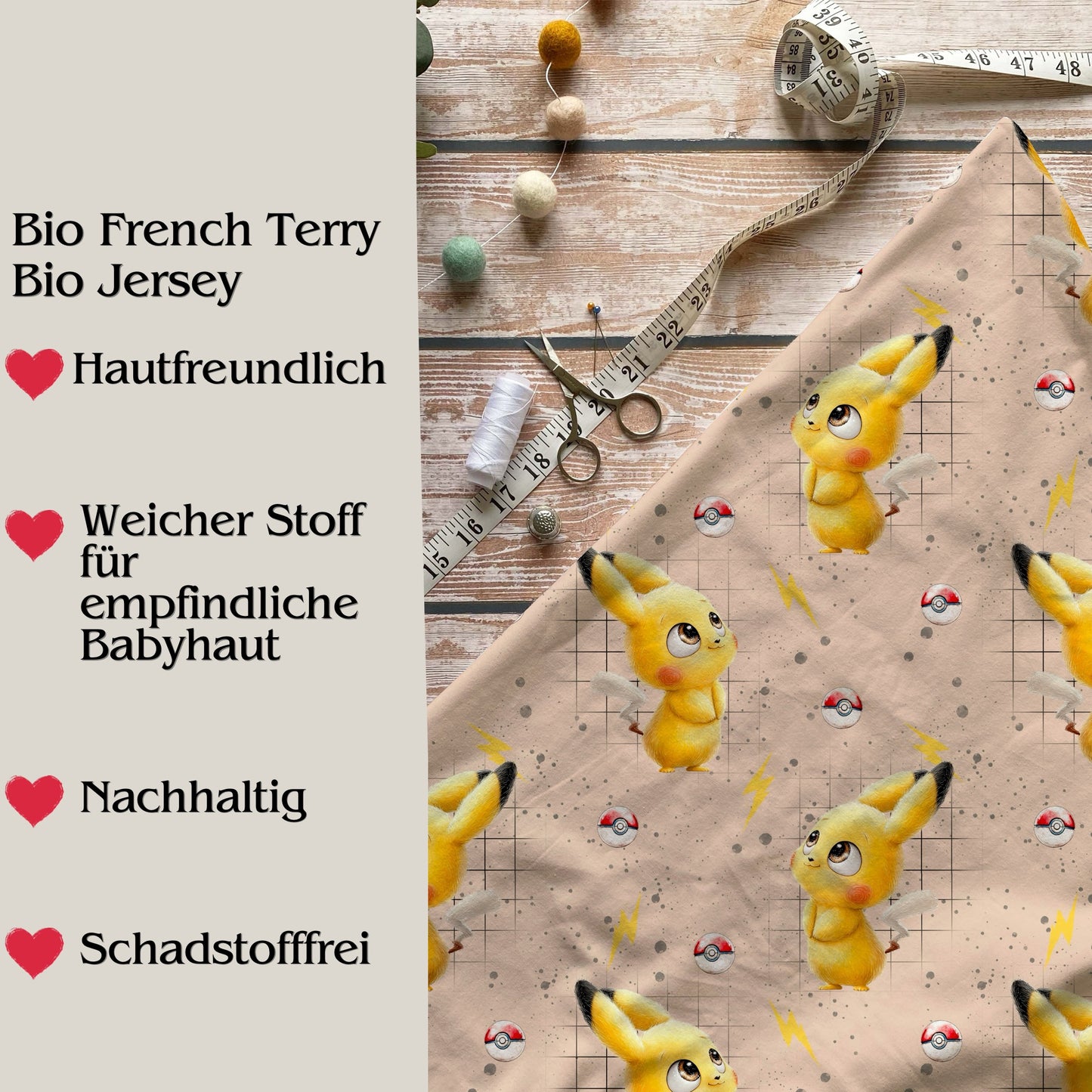 Stoffe Meterware "PikaPlüsch" - Jersey oder French Terry