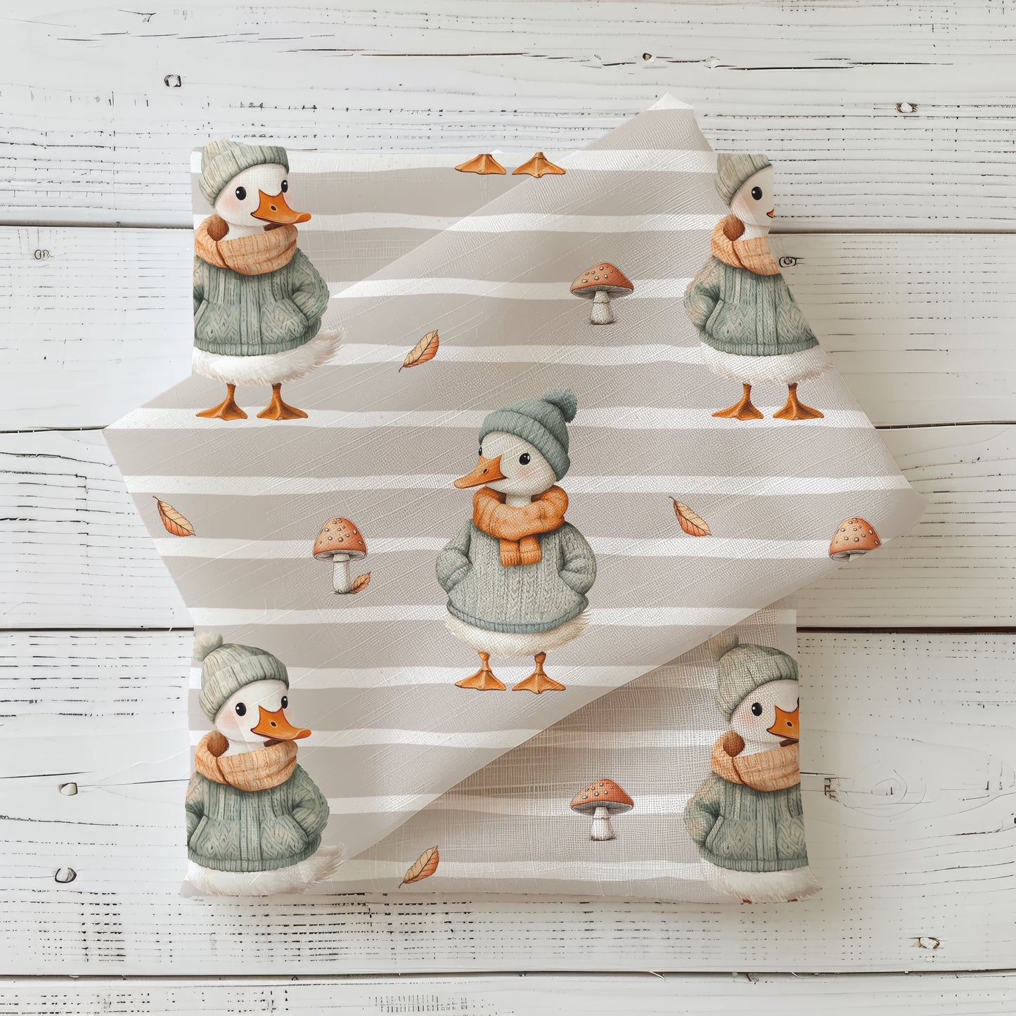 Stoffe Meterware " Herbst Gans" - Jersey oder French Terry