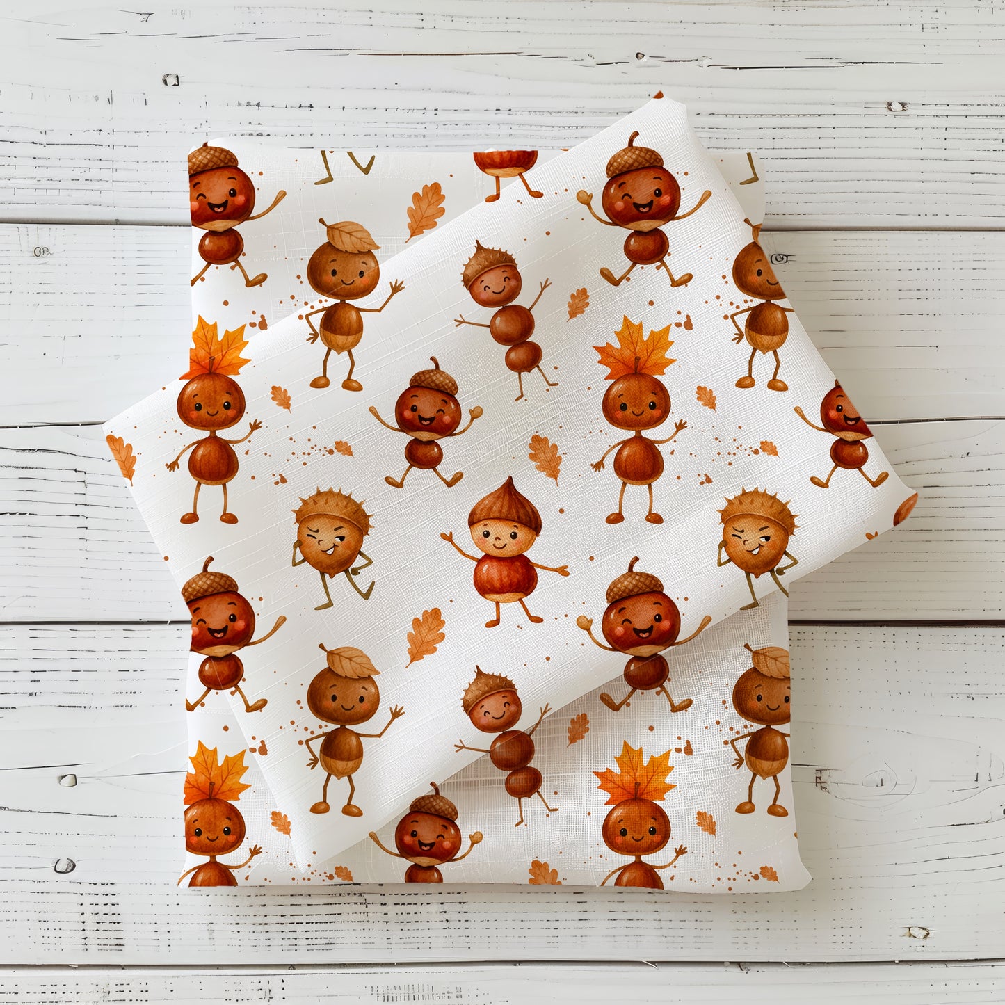 Stoffe Meterware " Kastanienmännchen" - Jersey oder French Terry
