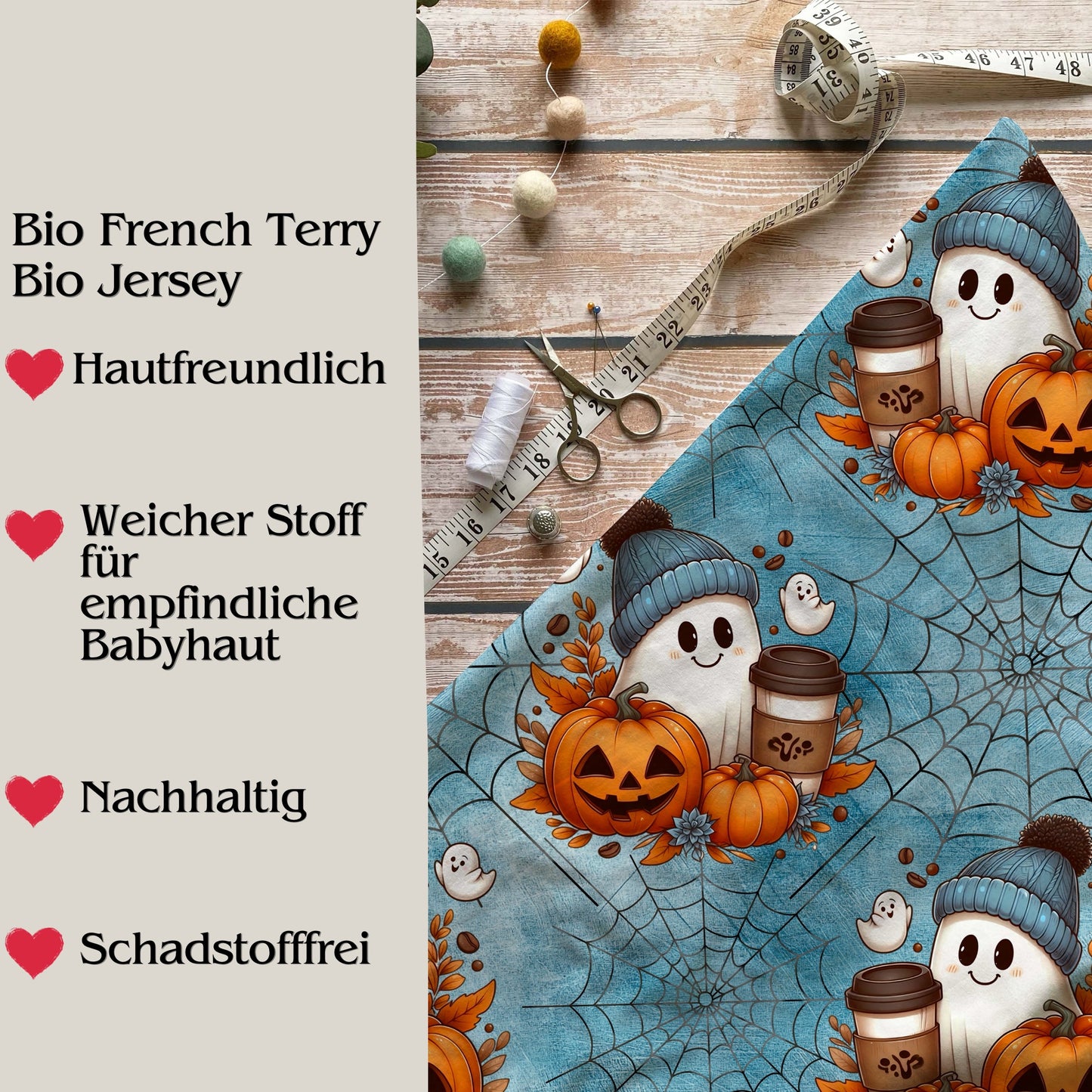 Stoffe Meterware " Spooky Autumn" - Jersey oder French Terry