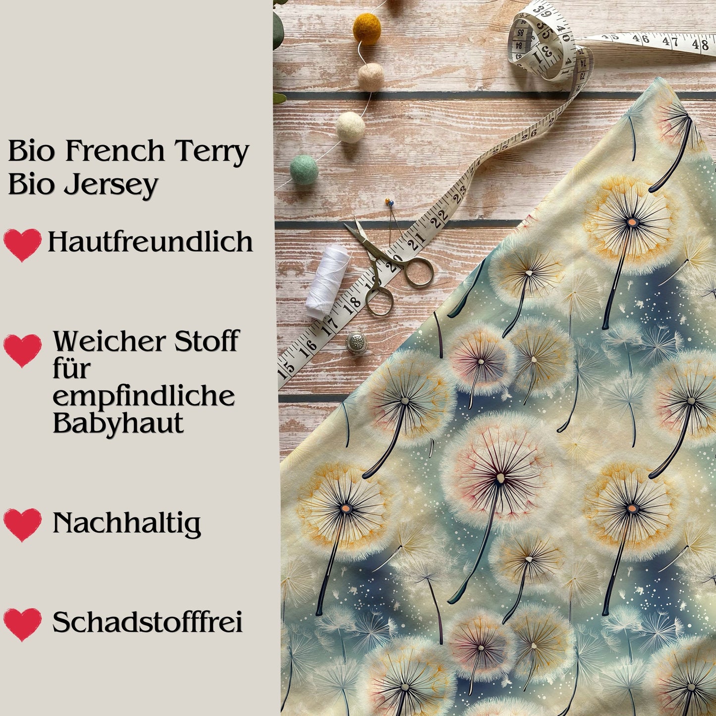 Jersey & French Terry "Pusteblume" - Stoffe Meterware