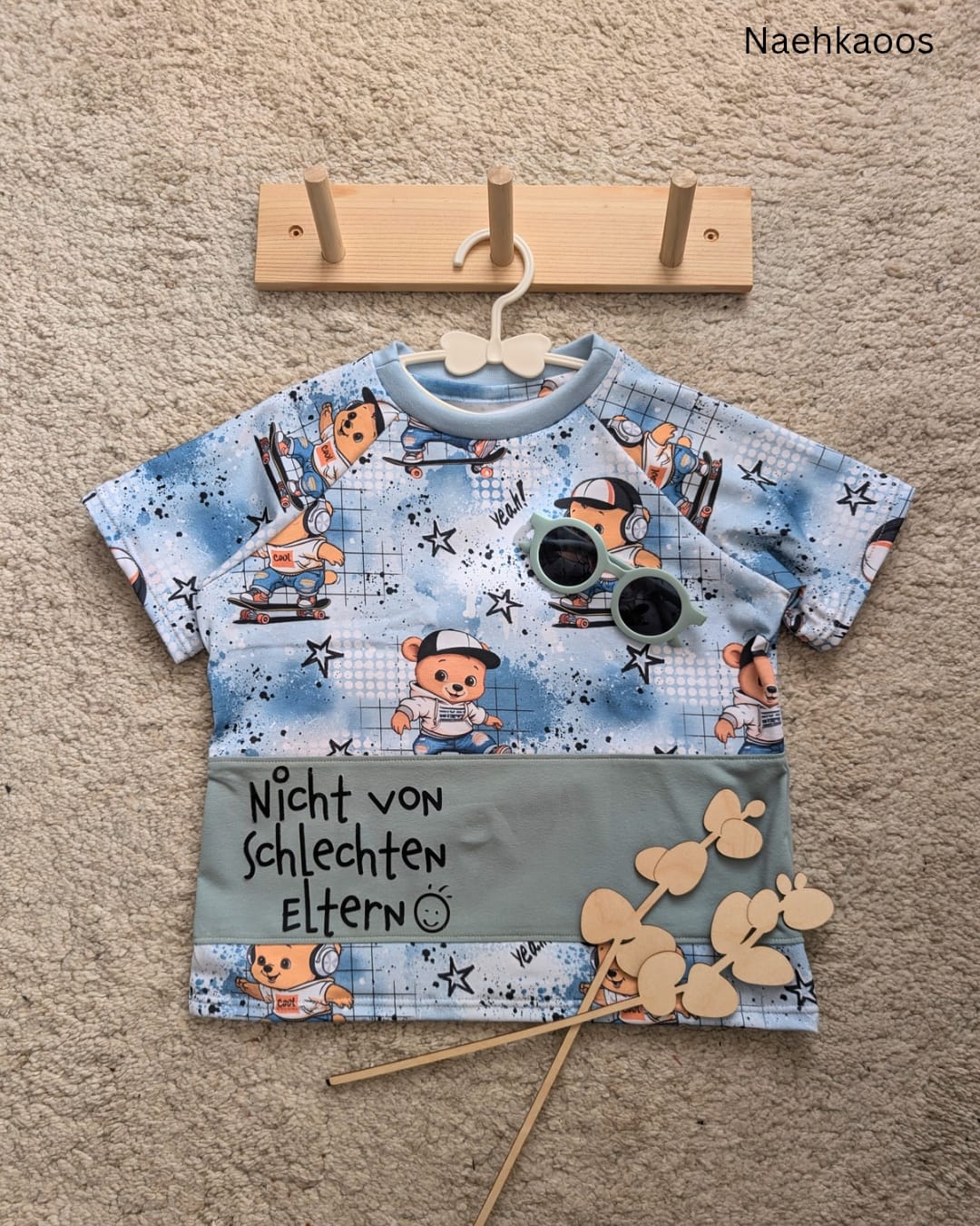 Stoffe Meterware "Skater Bär" - Jersey oder French Terry