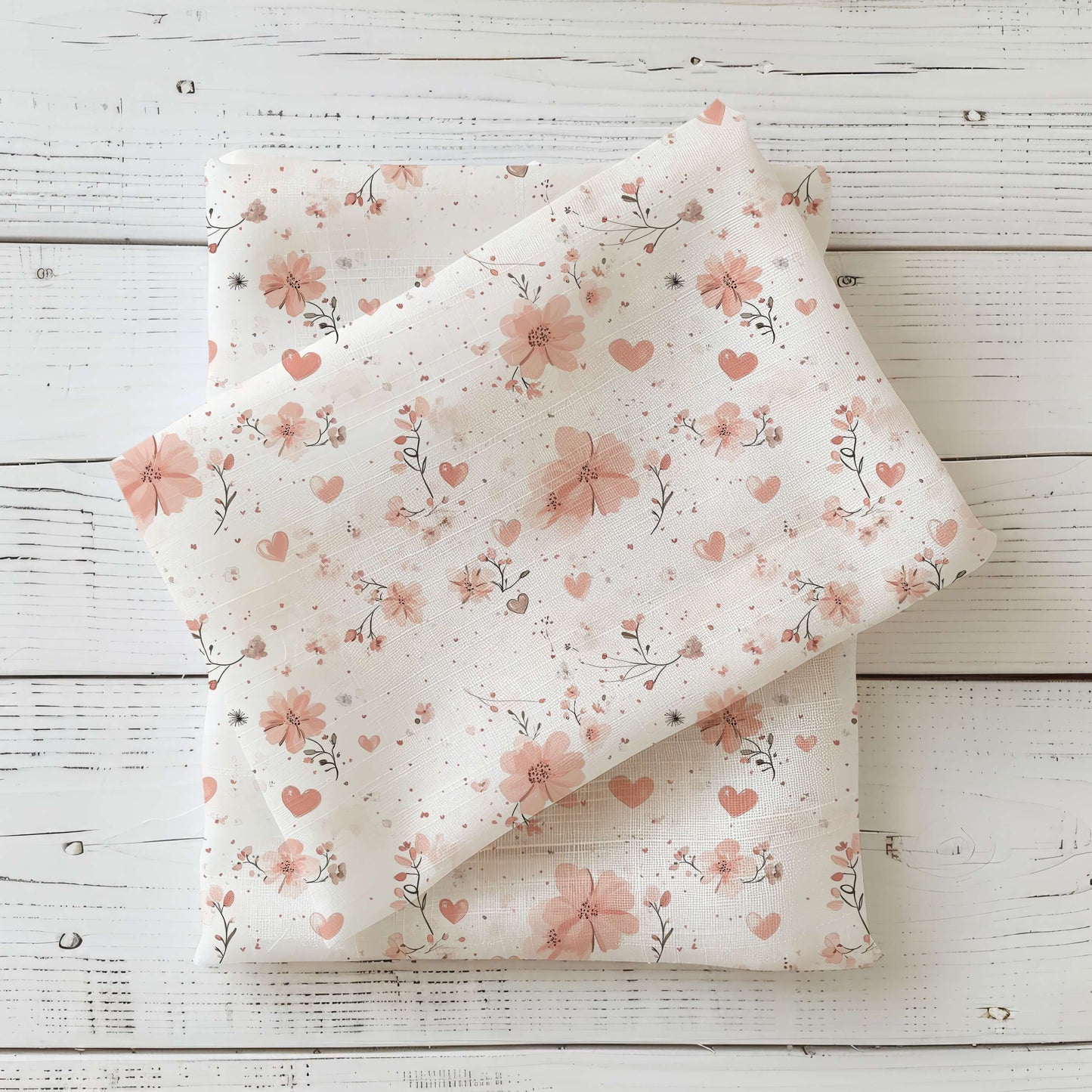 Blütenherz | Blumen Stoff Meterware | Kinderstoff