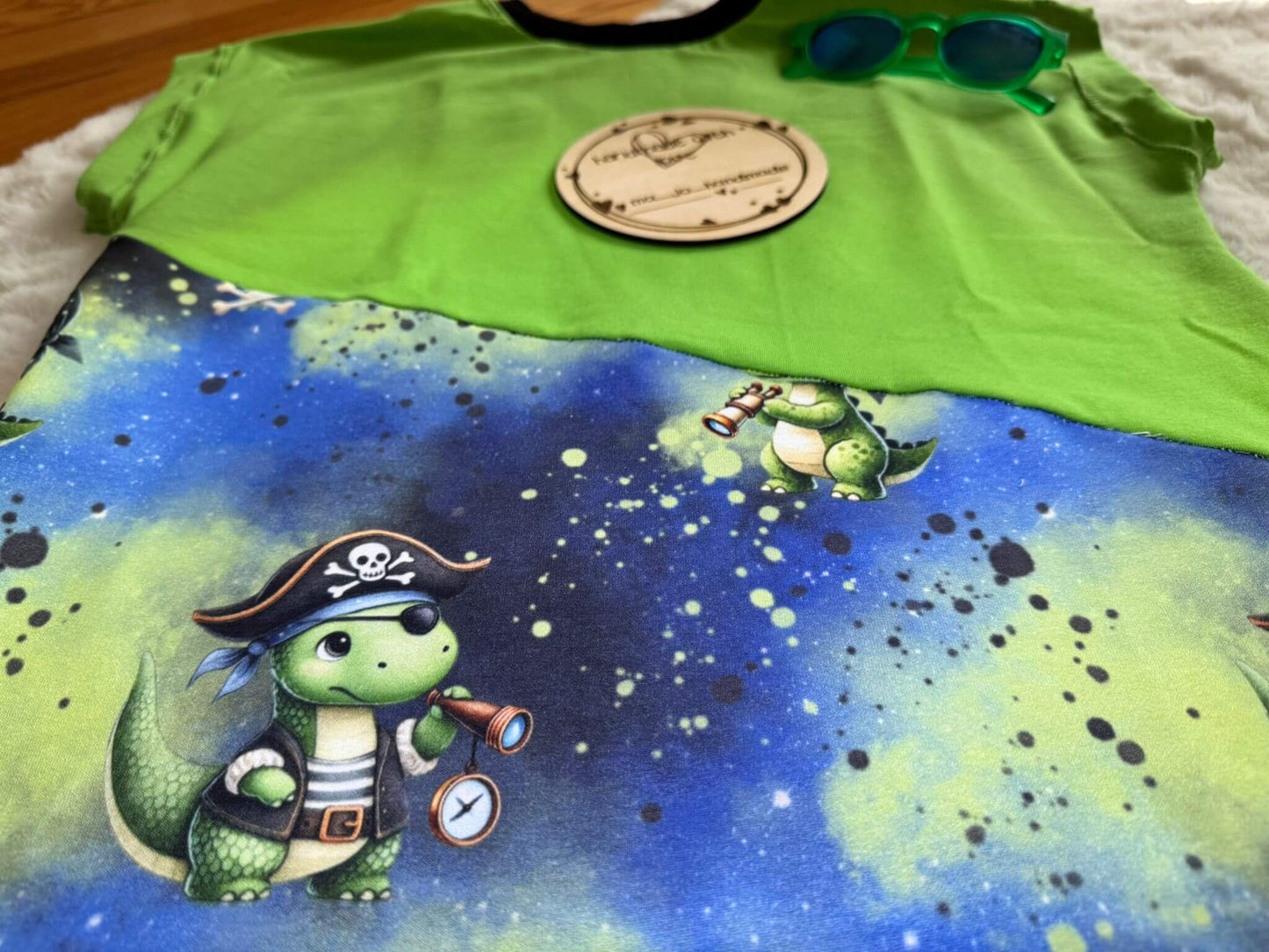 Stoffe Meterware "Piraten Dinos" - Jersey oder French Terry