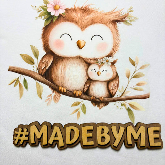 Raglan Sweatshirt Kinder "Eule" weiß – French Terry