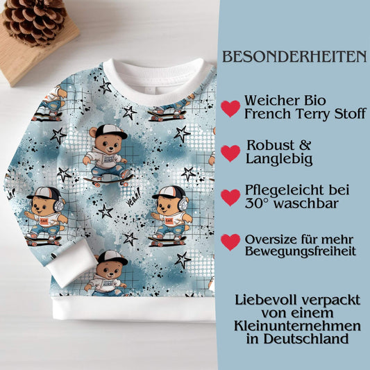 Sweatshirt Kinder "Skater Bär" - French Terry