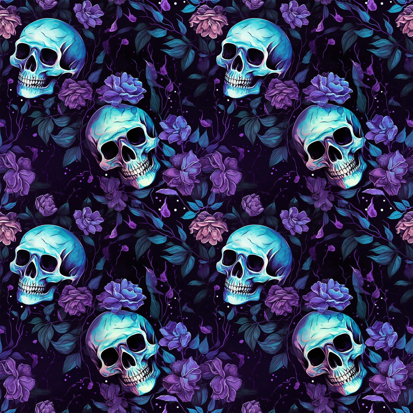 Gefalteter Bio Stoff Totenkopf-Lila Blumen auf Holz – French Terry oder Jersey als Meterware für Kinderkleidung & Erwachsene
