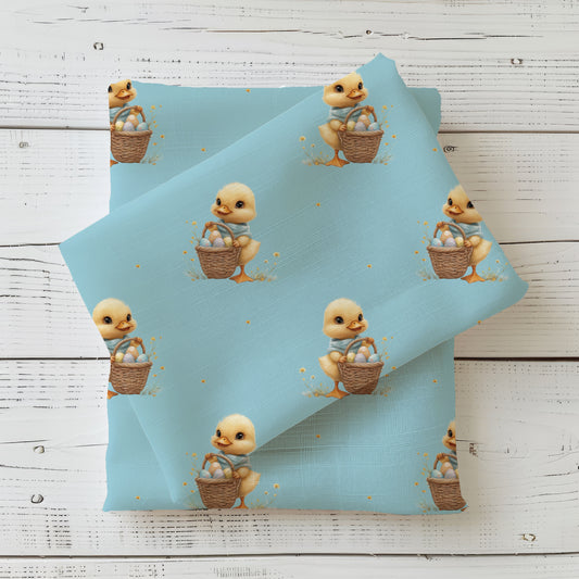 Osterküken Blau | Enten Stoff Meterware | Baby- und Kinderstoff