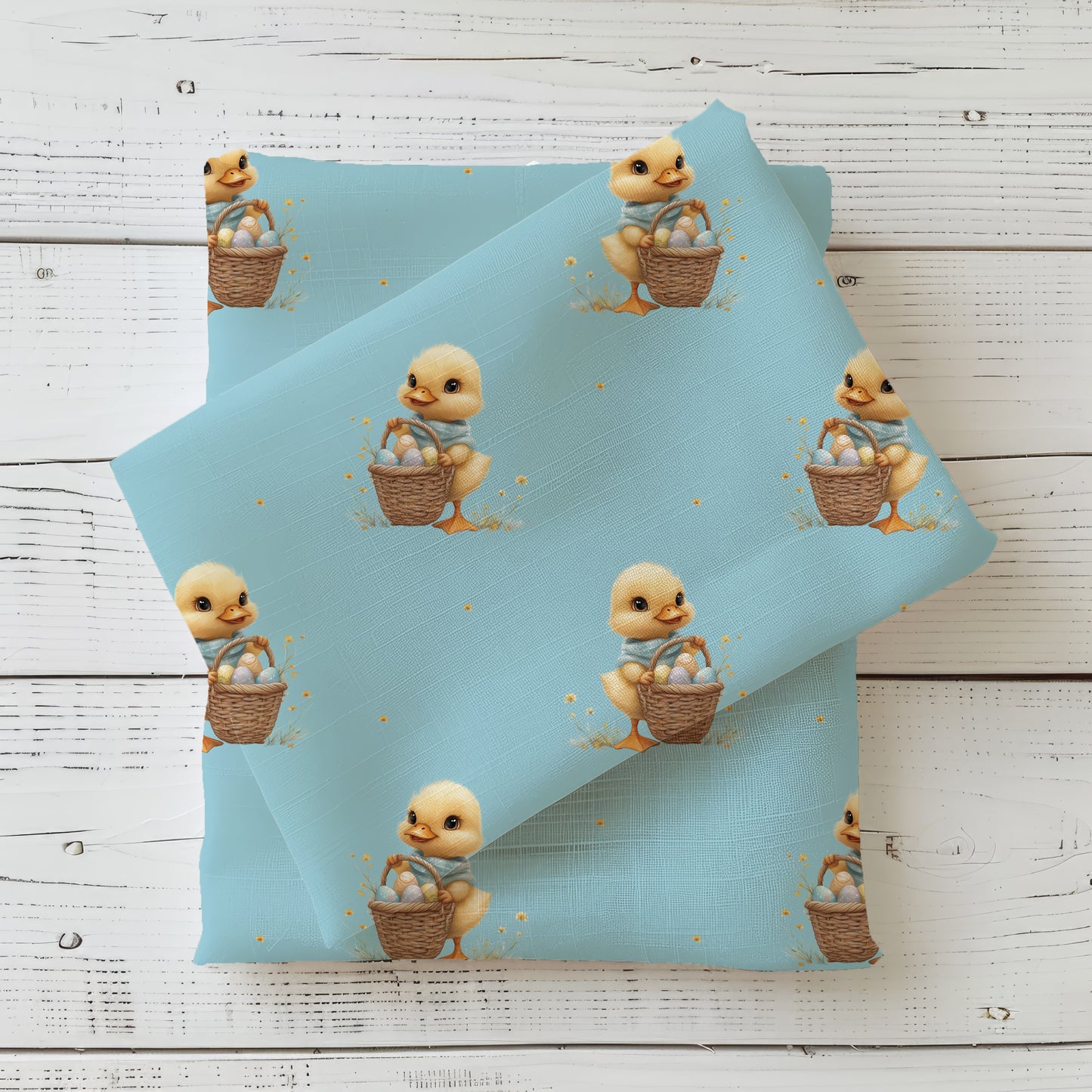 Osterküken Blau | Enten Stoff Meterware | Baby- und Kinderstoff