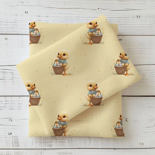 Osterküken Gelb | Enten Stoff Meterware | Baby- und Kinderstoff