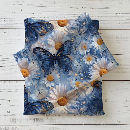 Blauer Flügeltanz | Schmetterling Stoff Meterware | Kinderstoff