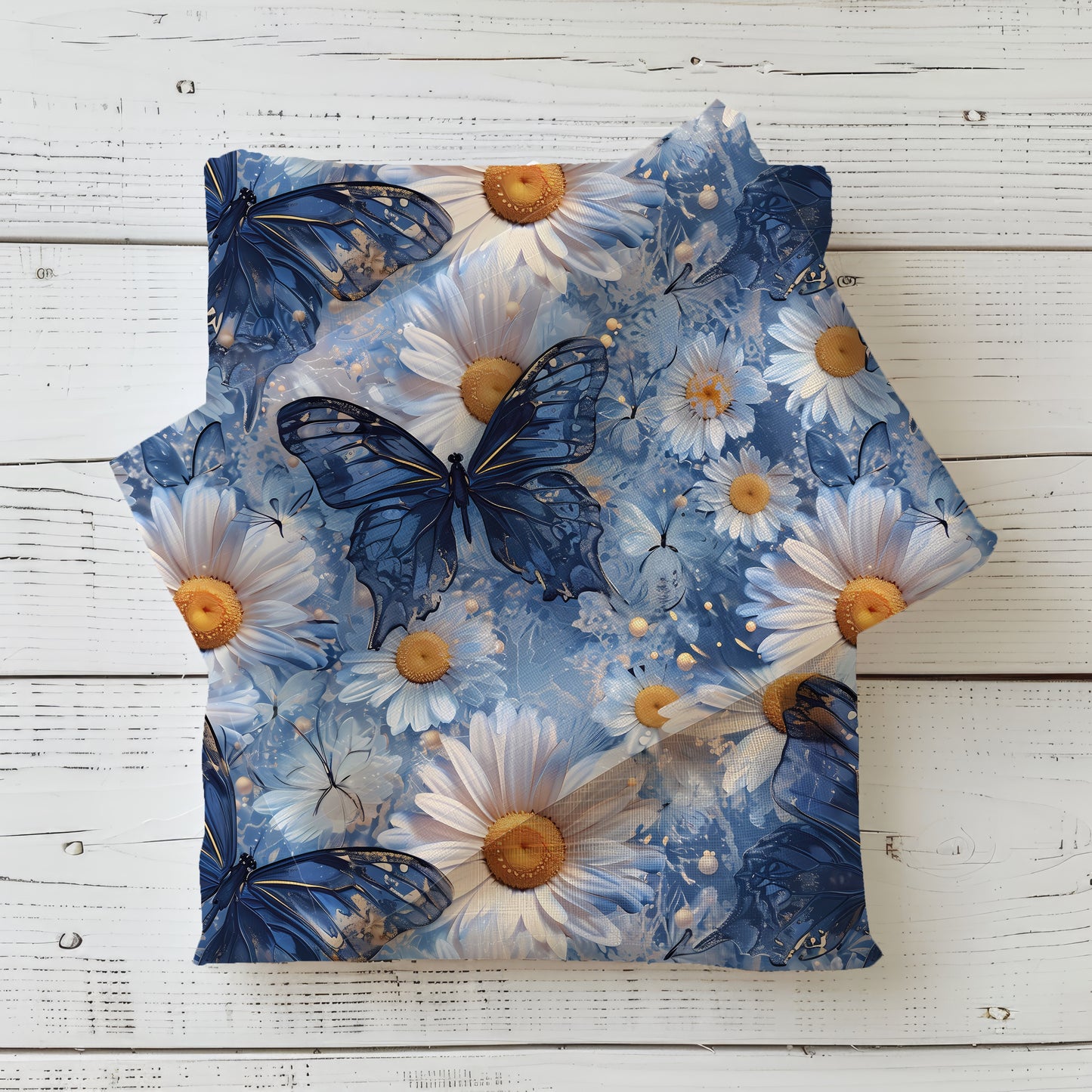 Blauer Flügeltanz | Schmetterling Stoff Meterware | Kinderstoff