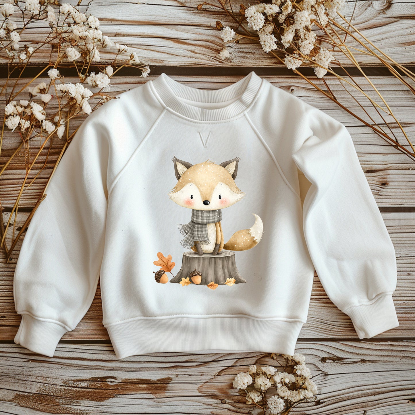 Bügelbild "kleiner Fuchs auf Baumstumpf" für Textilien