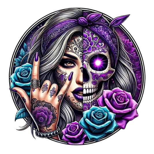 Bügelbild / Glitzerbügelbild „Roses & Rock“