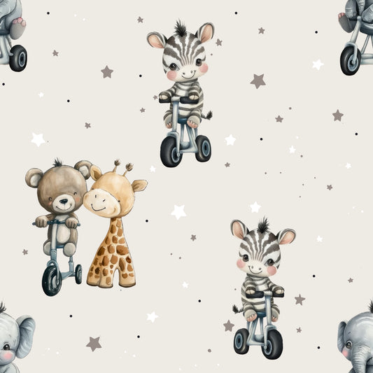 French Terry Stoffe Meterware "kleine Abenteurer" - 0,5m