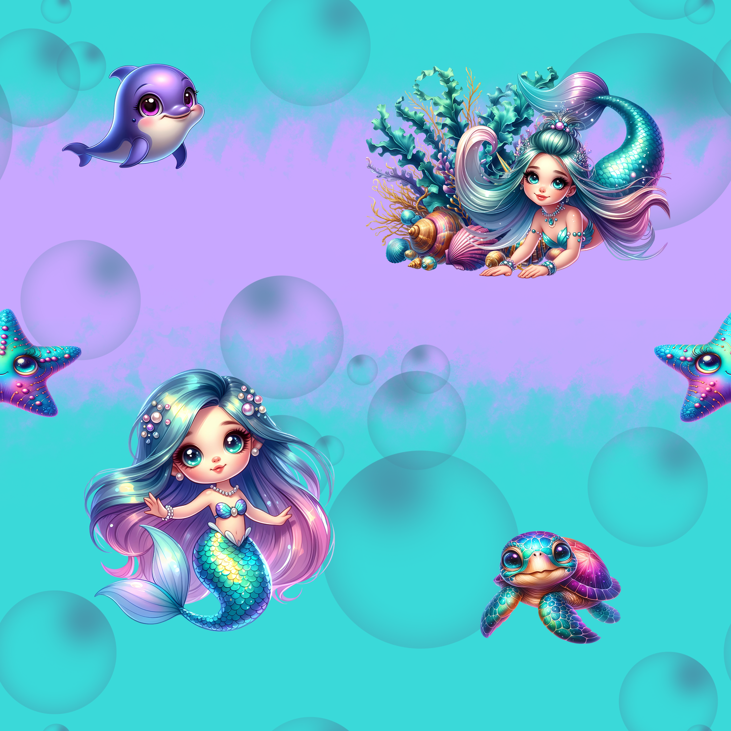 Jersey Stoffe Meterware "Mermaid" - 0,5m