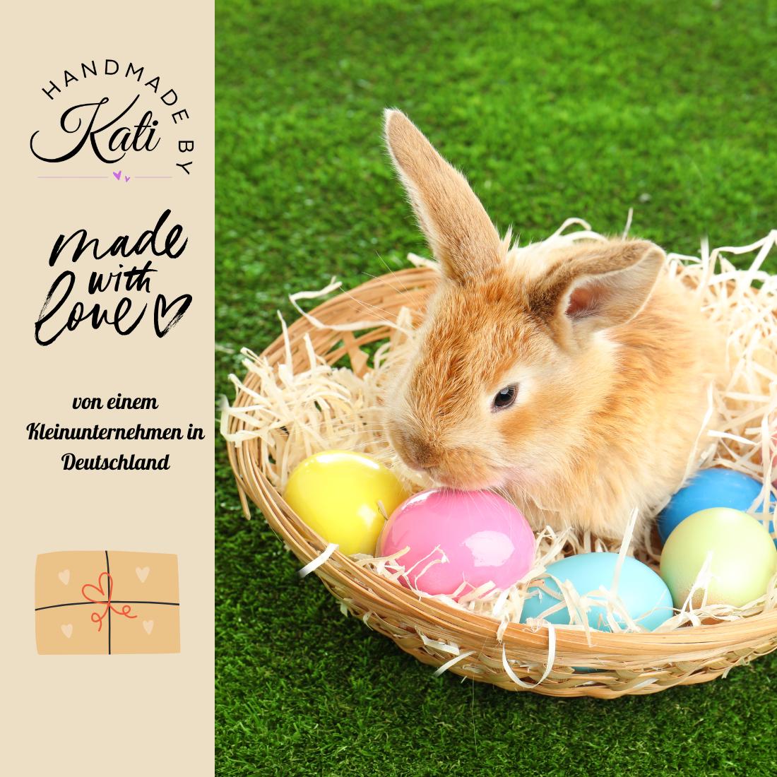 Bügelbilder für Textilien "Hasen & Korb"