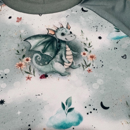 Stoffe Meterware "Drachen" - Jersey oder French Terry