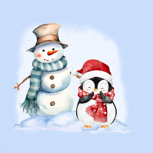 Jersey oder French Terry Weihnachtspanel Hello Winter - Weihnachtsstoff