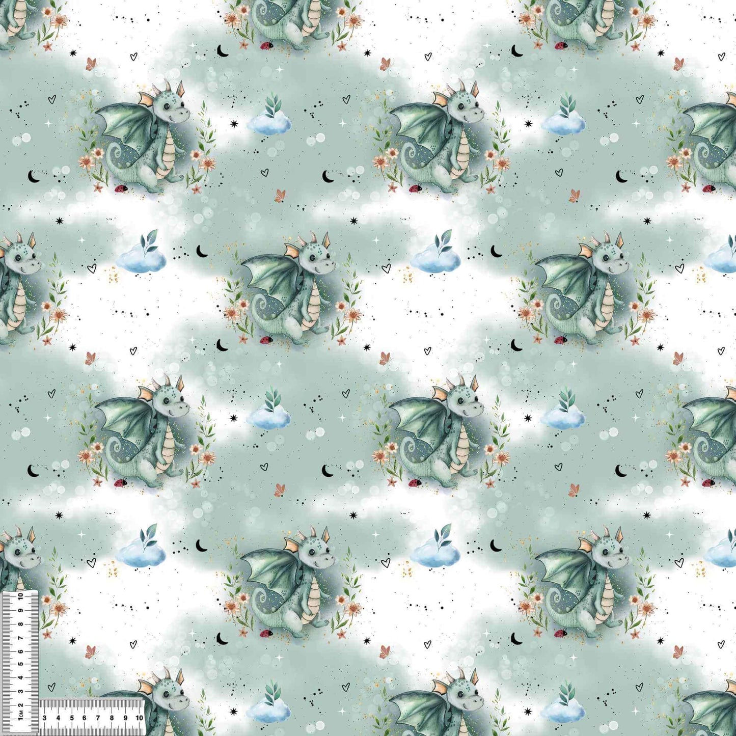 Rib Jersey "Drachen" - Stoffe Meterware