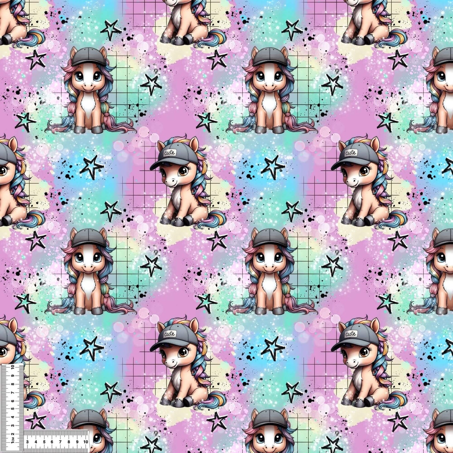 Cool Pony | Pferde Stoff Meterware | Kinderstoff