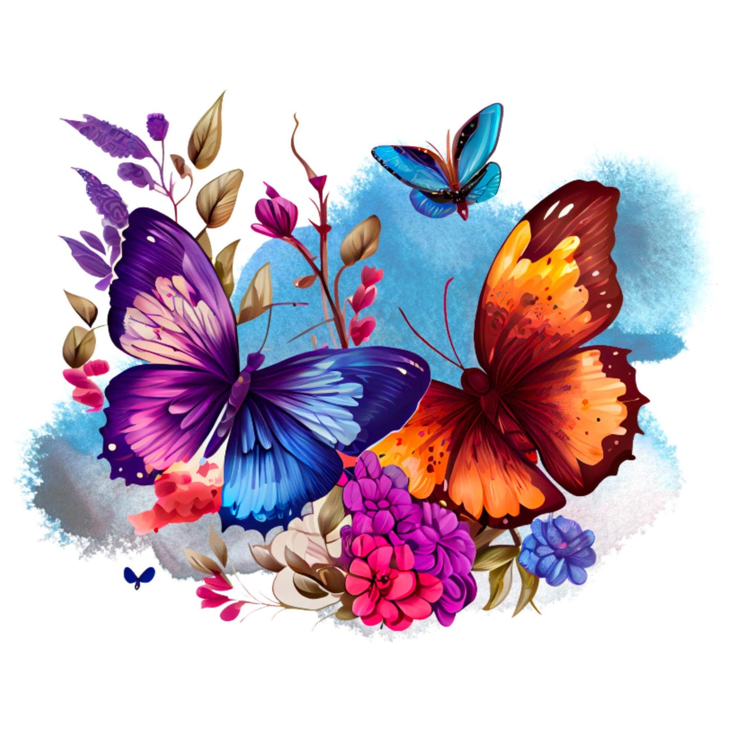 Bügelbilder für Textilien "Schmetterlinge" - Glitzer Bügelbild