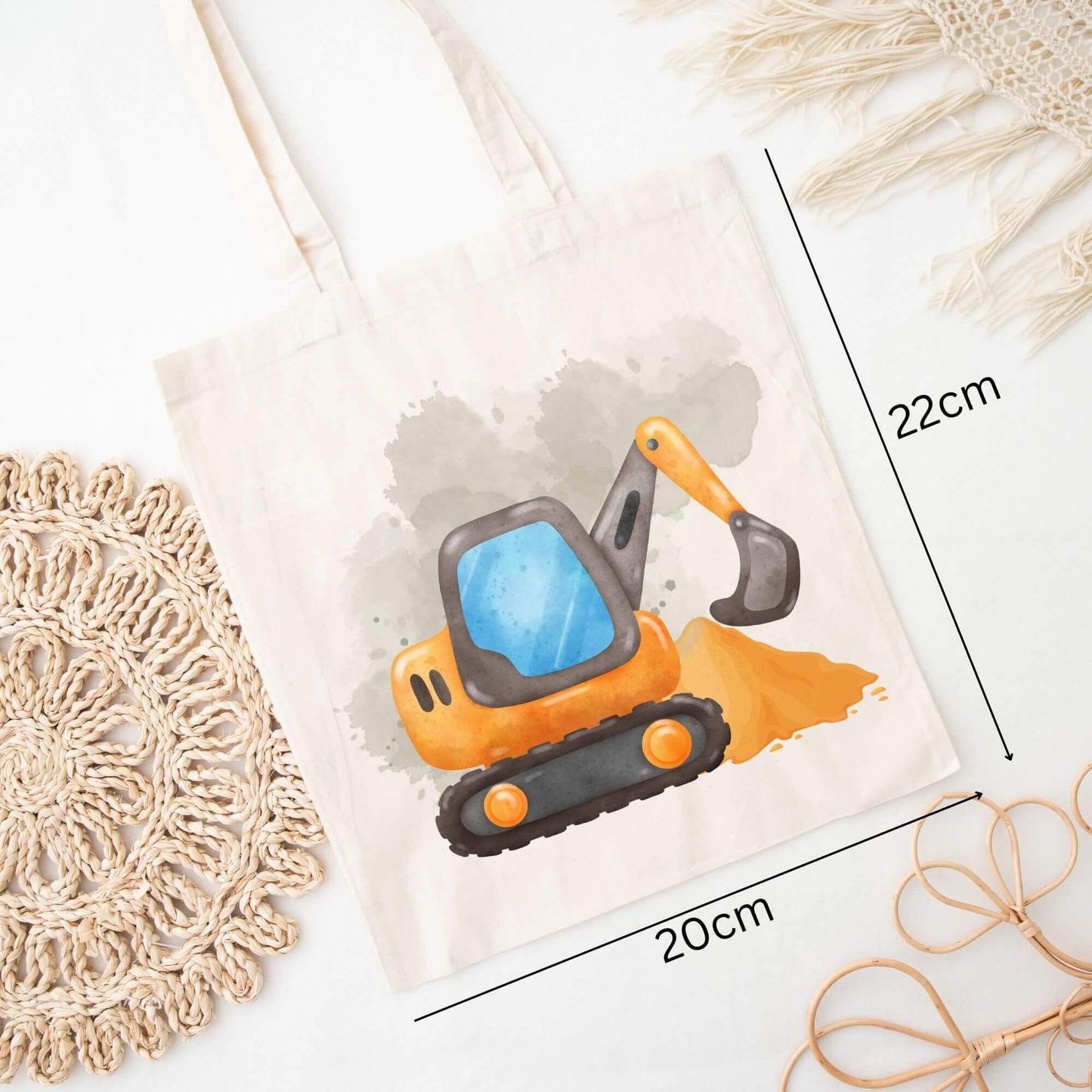 Personalisiertes Gastgeschenk kleine Jutebeutel - Bagger