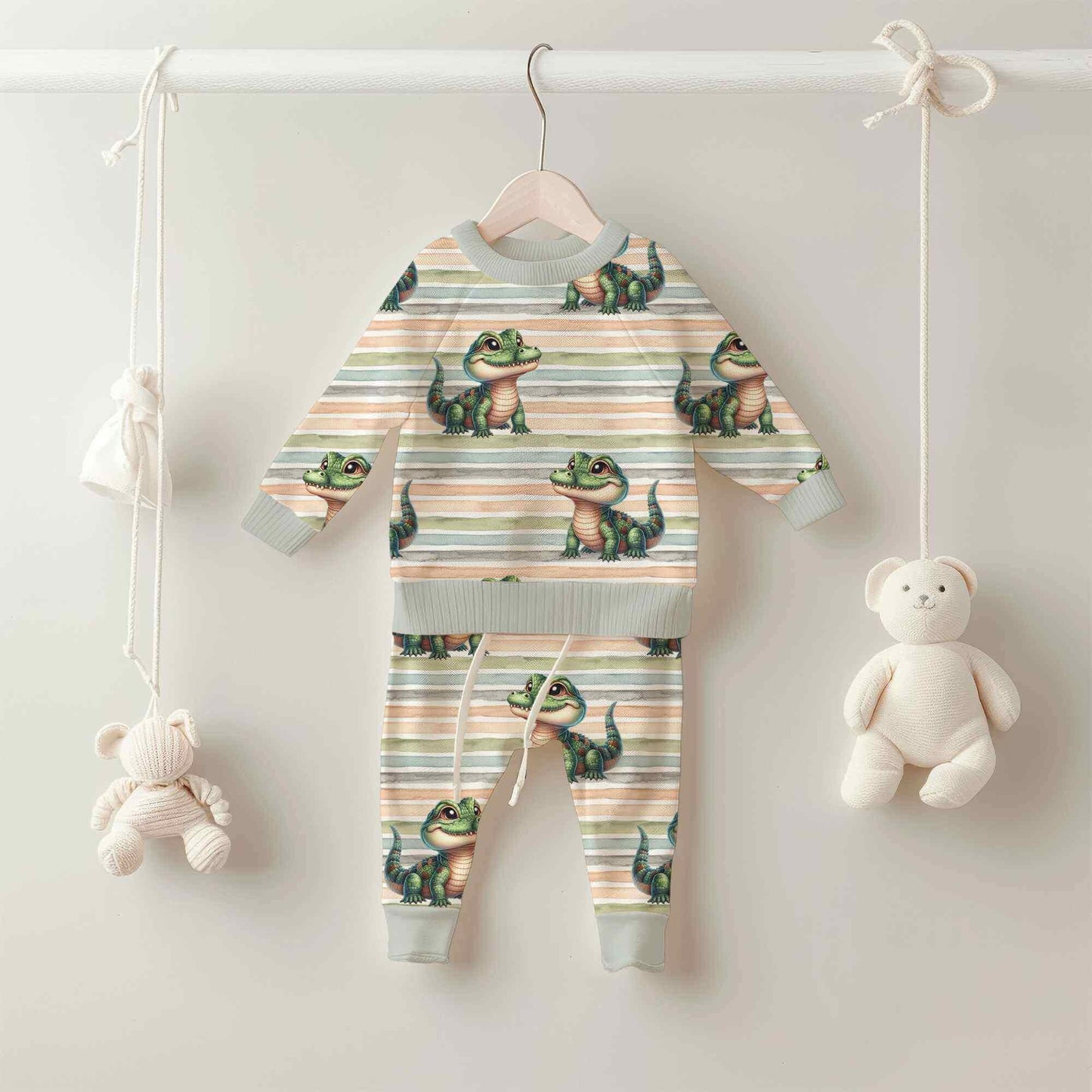 Stoffe Meterware "Krokodil" - Jersey oder French Terry