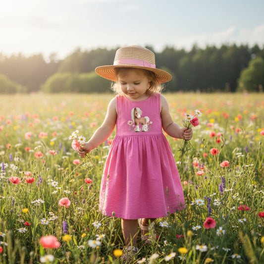 Pony Mädchen Bügelbild „Blüten Pony“ | DTF Transfer für Kleidung & Accessoires