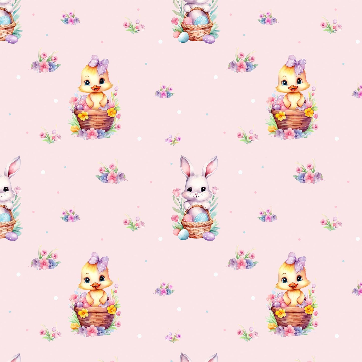 Stoffe Meterware "Hase & Küken" in blau - Jersey oder French Terry