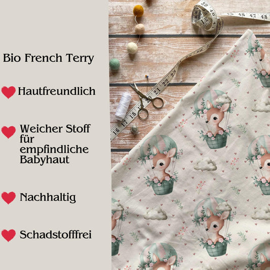 French Terry Stoff für Personalisierten Baby Overall, besonders sanft zu Baby Haut, schadstofffrei und Nachhaltig