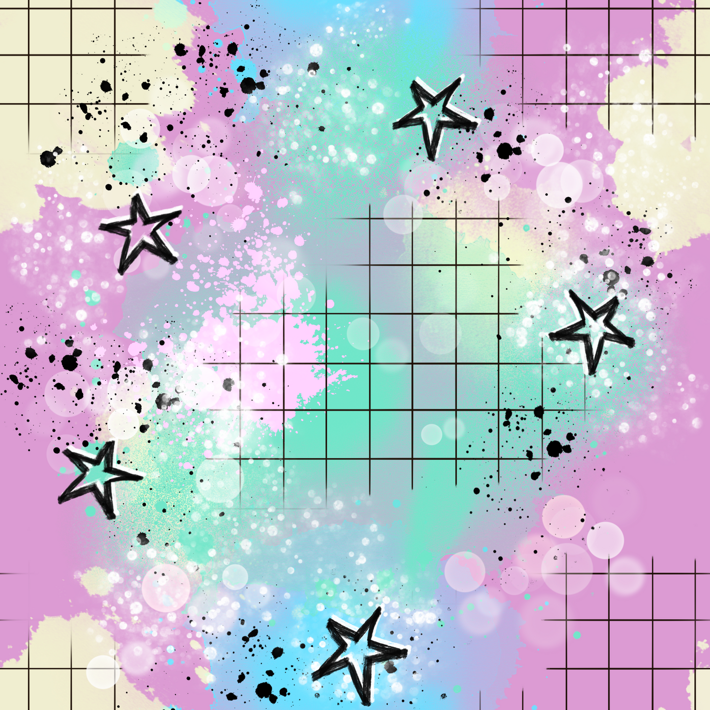 Urban Pony Graffiti Mix Kombistoff – Pastell Raster & Sterne