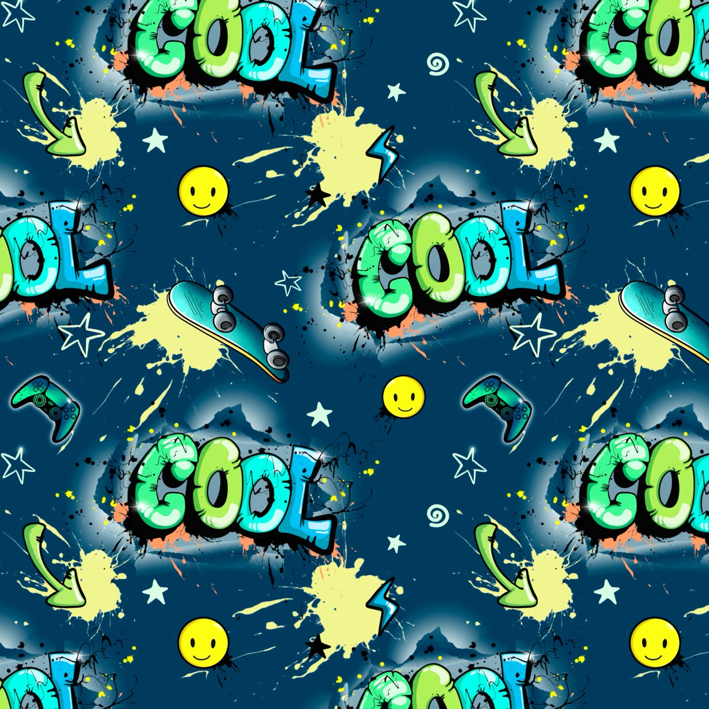 Graffiti Kidz | Graffiti Stoff Meterware | Kinderstoff