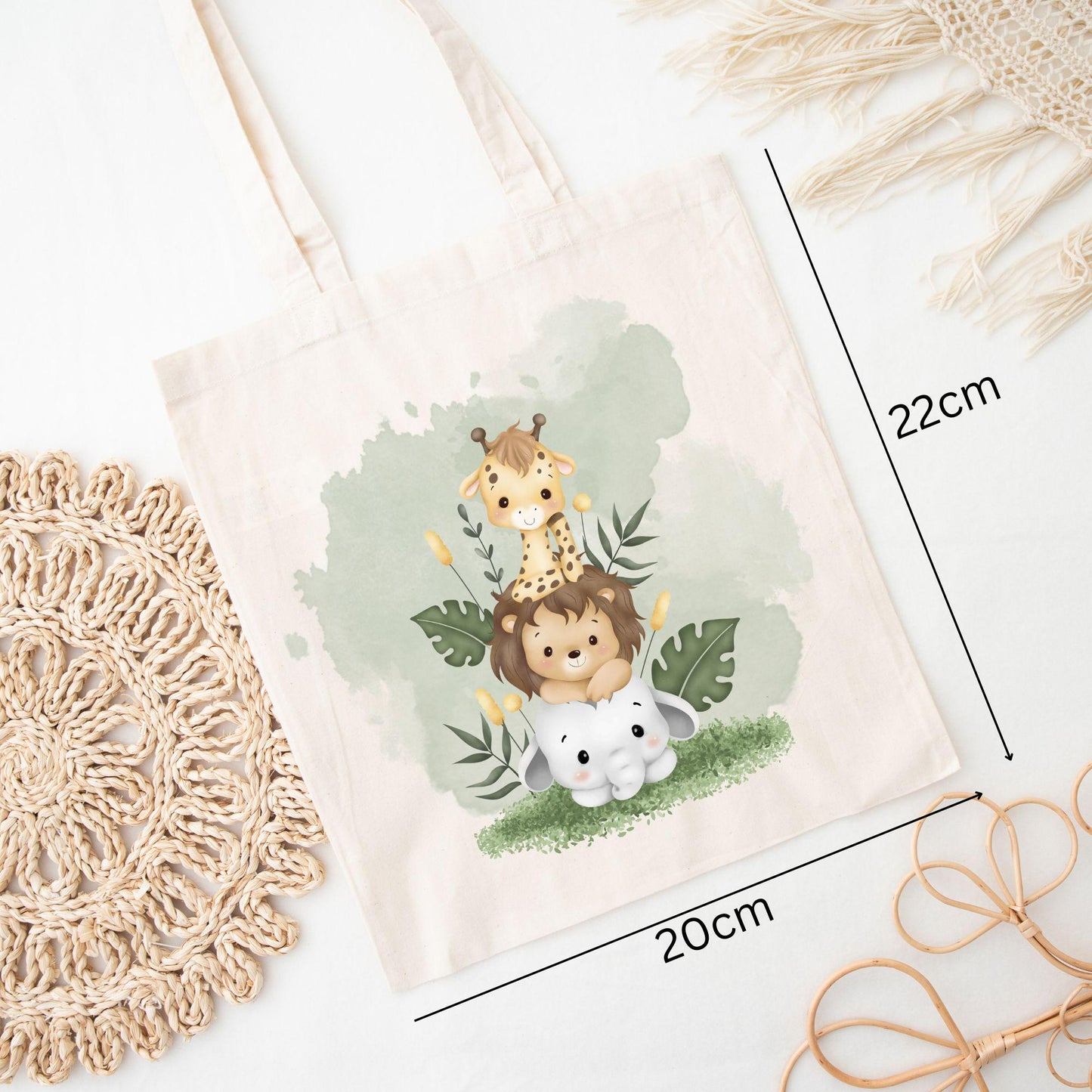 Personalisiertes Gastgeschenk kleine Jutebeutel - Safari