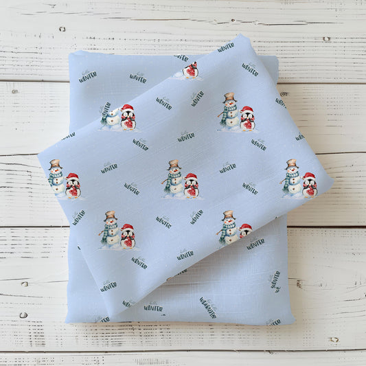 Jersey oder French Terry Weihnachtsstoff für Kinder - "Hello Winter"