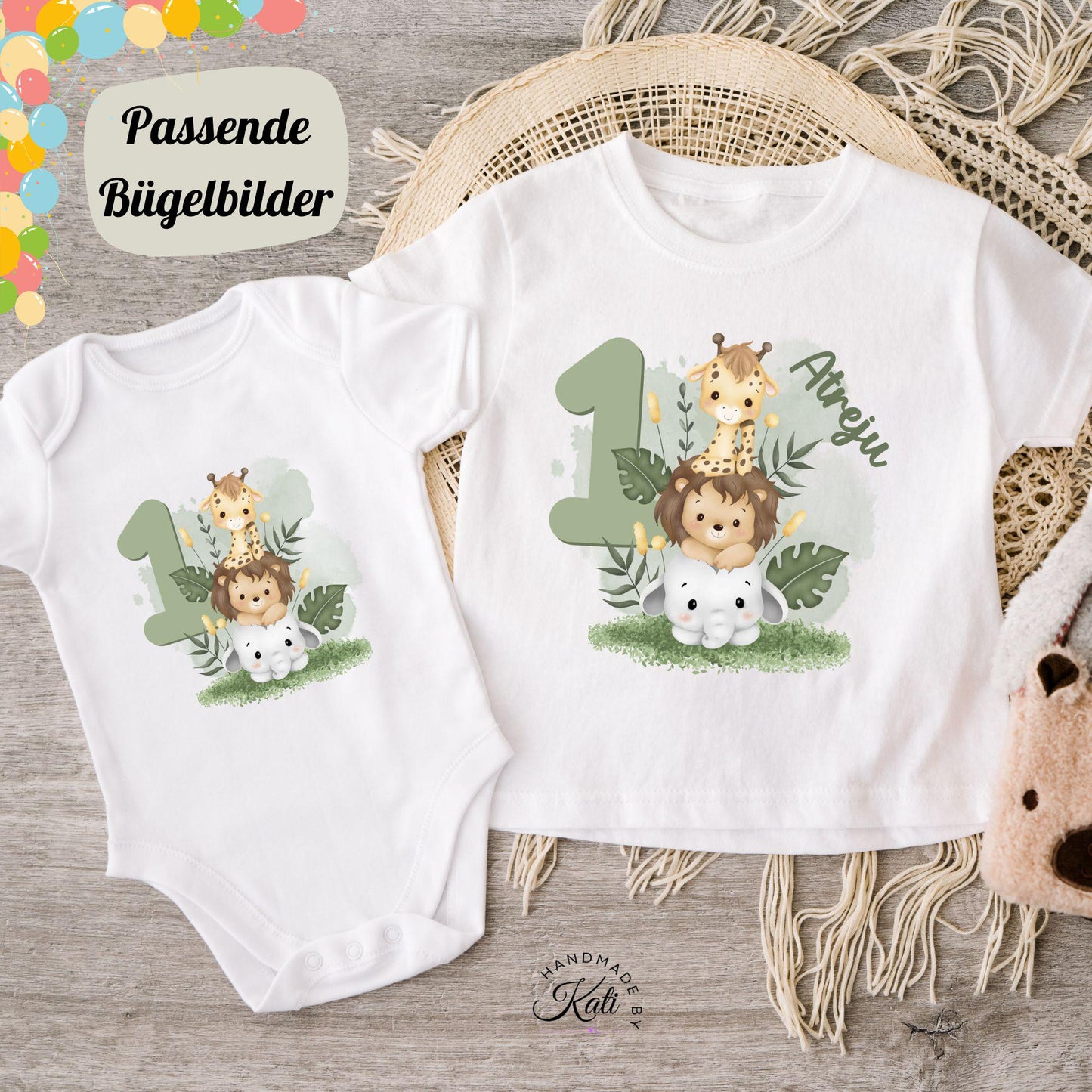 Personalisiertes Gastgeschenk kleine Jutebeutel - Safari
