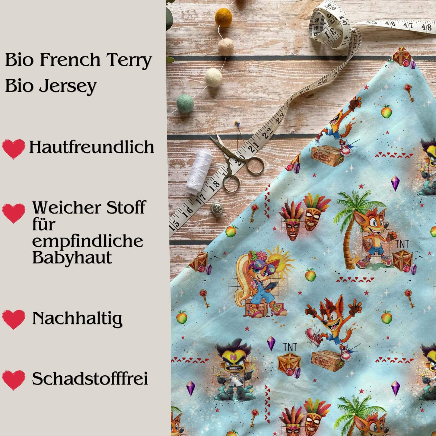 Stoffe Meterware "Crashiges Chaos" - Jersey oder French Terry