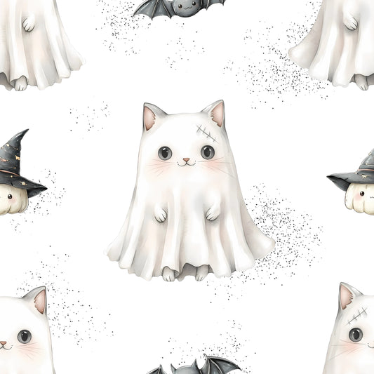 Jersey oder French Terry Halloween "Katzen Gespenst"