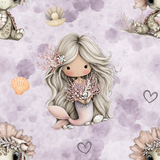 Magische Meeresfreunde | Meerjungfrau Stoff Meterware | Kinderstoff