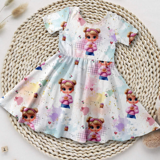 Drehkleid "Cup Cake Girl" aus French Terry