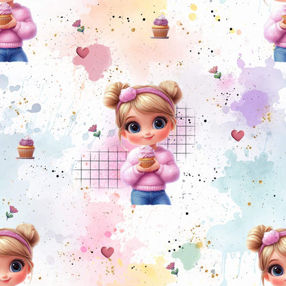 Drehkleid "Cup Cake Girl" aus French Terry