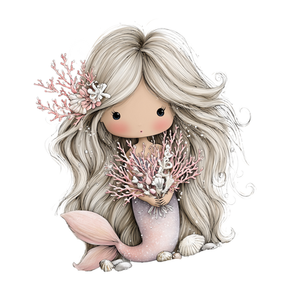 Meerjungfrau Kinder Bügelbild „Magische Meeresfreunde“ | DTF Transfer für Kleidung & Accessoires