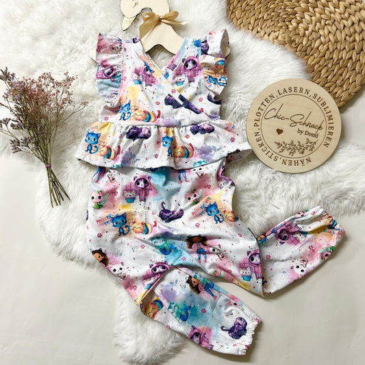 Regenbogen Katzenhaus | Magisches Katzenhaus Stoff Meterware | Kinderstoff