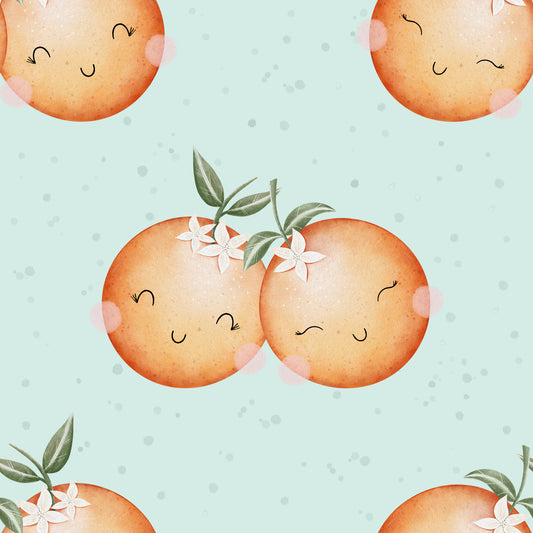 Kinderstoff Meterware 0,5m Jersey „Orangenliebe“