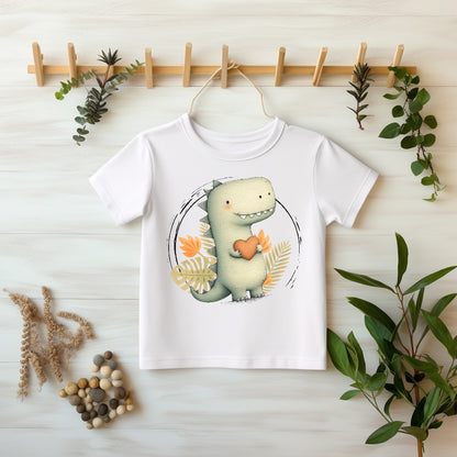 Dino Kinder Bügelbild „Herzensdino“ | DTF Transfer für Kleidung & Accessoires