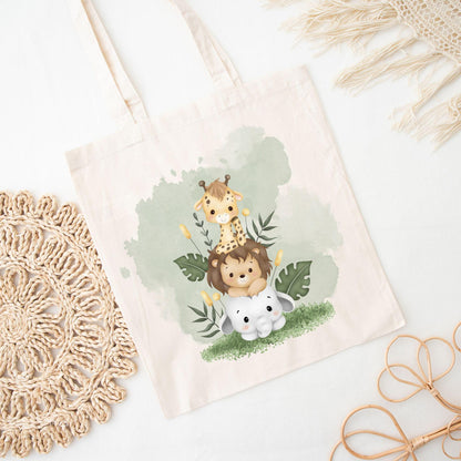 Personalisiertes Gastgeschenk kleine Jutebeutel - Safari