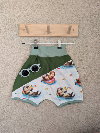 Stoffe Meterware „Sommer-Otter – Poolparty" - Jersey oder French Terry