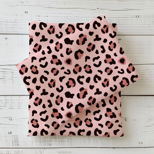 French Terry Stoff Meterware  „Soft Leo Rosa" - 0,5m Lagerware